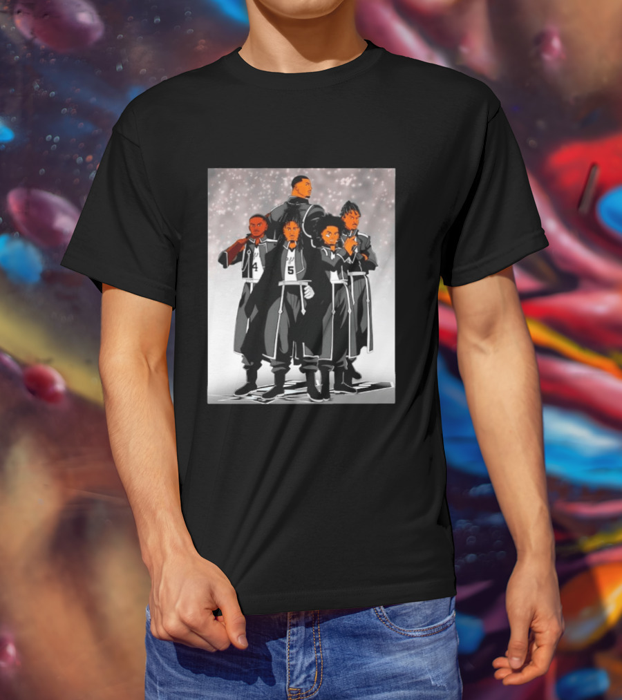 San Antonio Spurs Anime Player Characters 4 5 Basketball Team T-Shirt