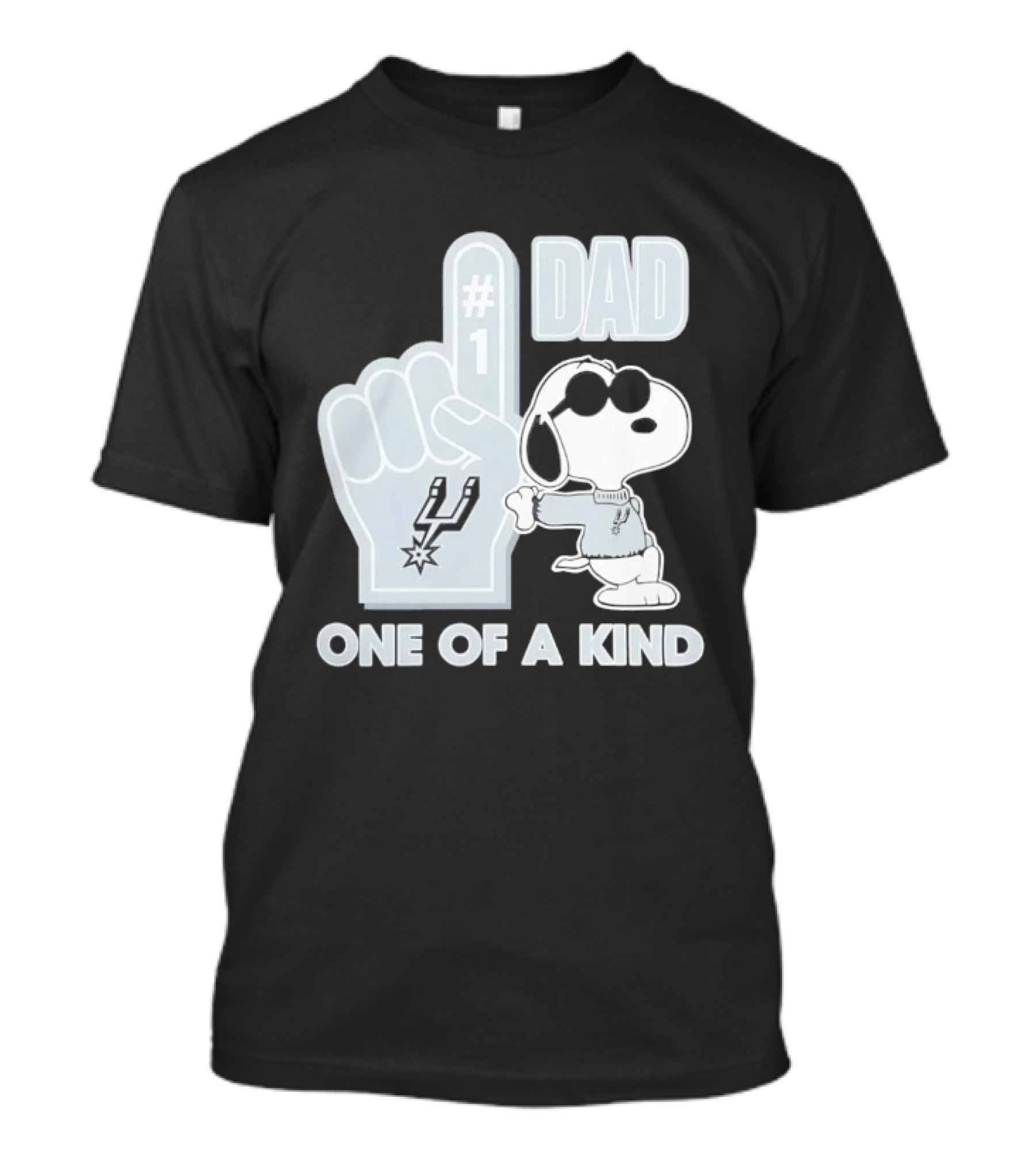 Snoopy Wearing Sunglasses With Spurs Foam Finger One Of A Kind Dad T-Shirt