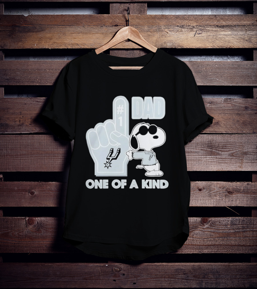 Snoopy Wearing Sunglasses With Spurs Foam Finger One Of A Kind Dad T-Shirt
