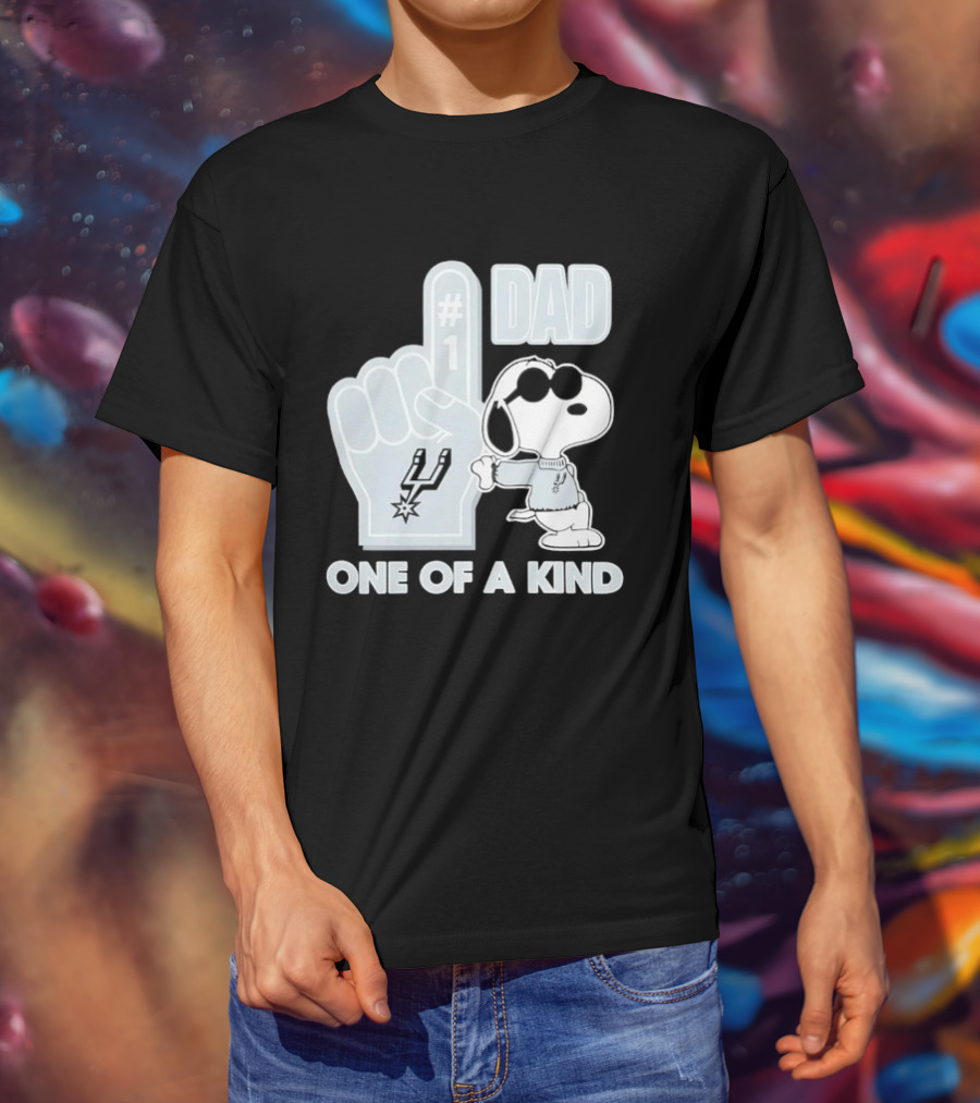 Snoopy Wearing Sunglasses With Spurs Foam Finger One Of A Kind Dad T-Shirt