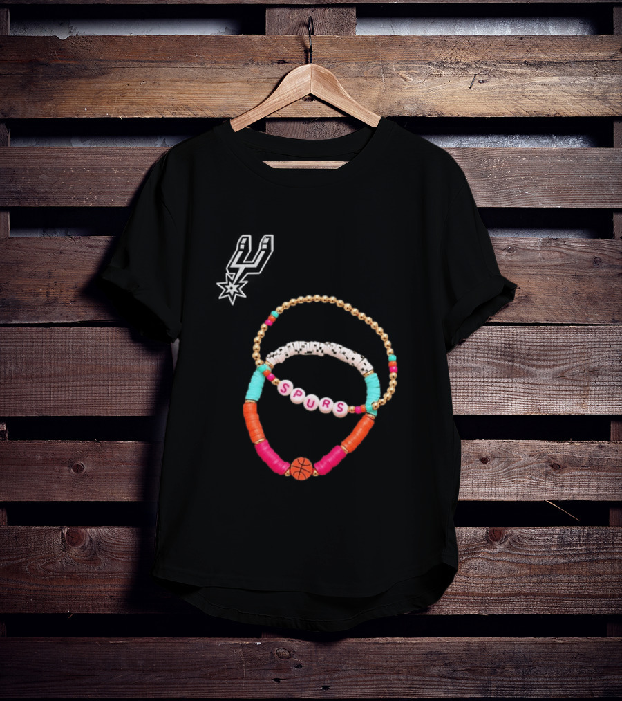 San Antonio Spurs Beaded Bracelet Set Basketball Fan Accessories T-Shirt