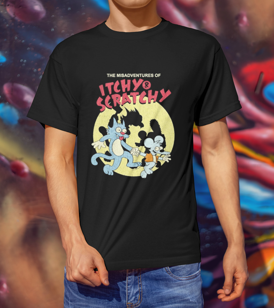 The Misadventures Of Itchy Scratchy Cartoon Characters T-Shirt