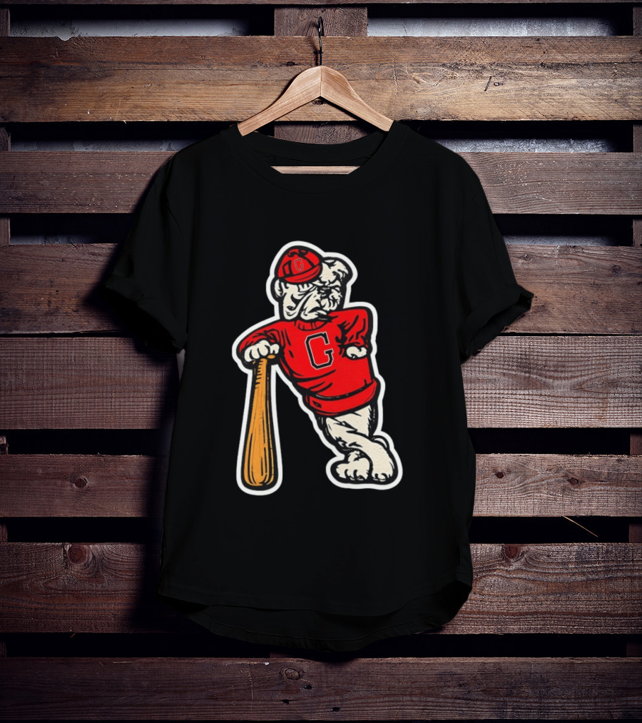 University Of Georgia Bulldogs Baseball Mascot Vintage Collegiatejára T-Shirt