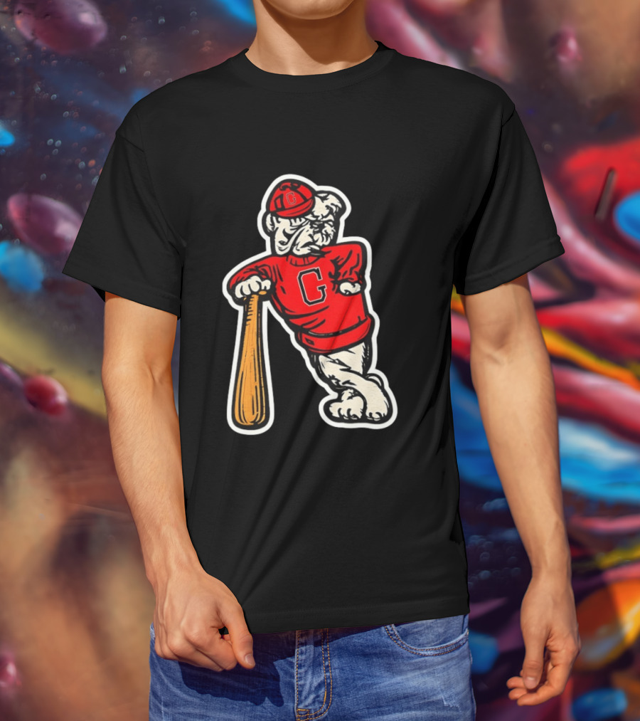 University Of Georgia Bulldogs Baseball Mascot Vintage Collegiatejára T-Shirt