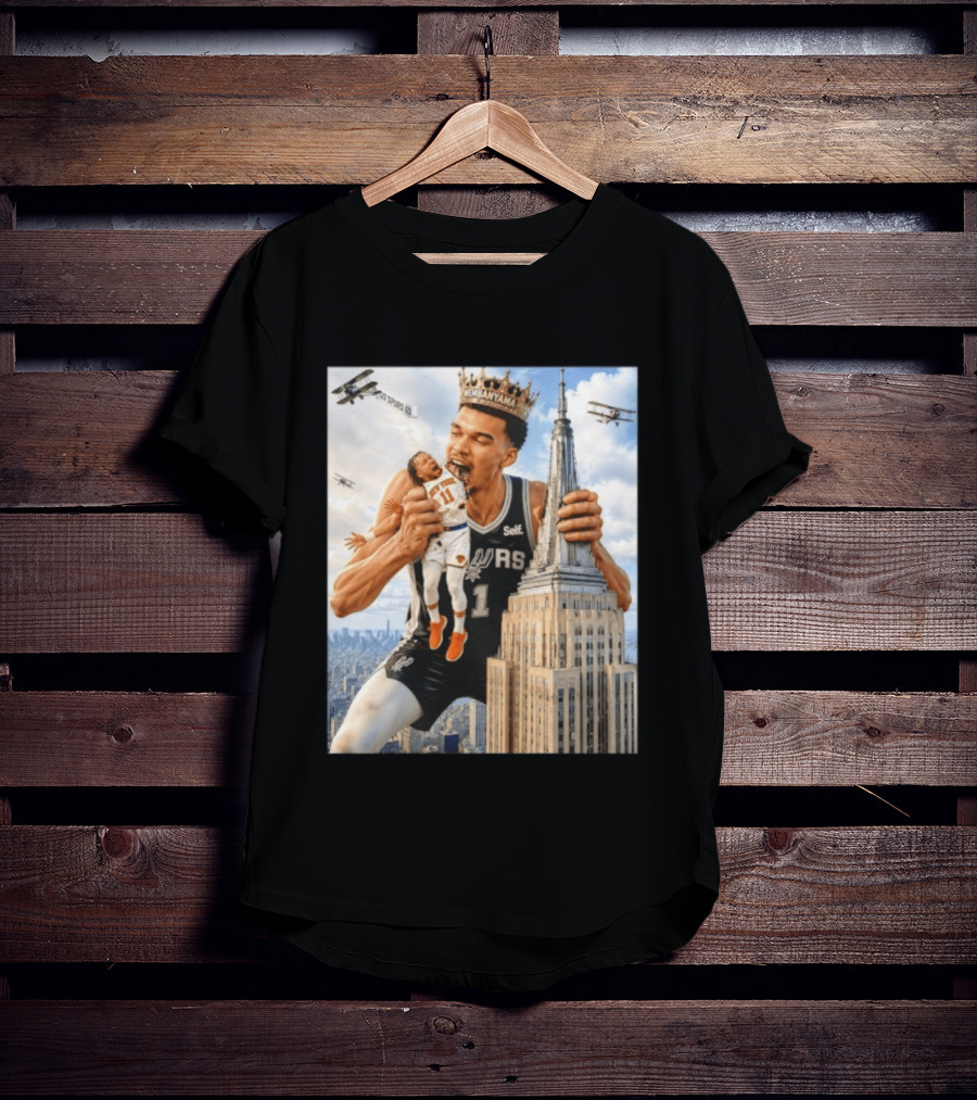 Victor Wembanyama Spurs Empire State Building Jalen Brunson Let's Go Spurs T-Shirt