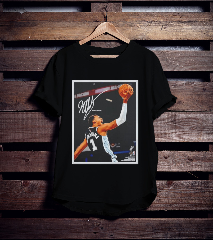 Victor Wembanyama Autographed San Antonio Spurs NBA Action Print Framed T-Shirt