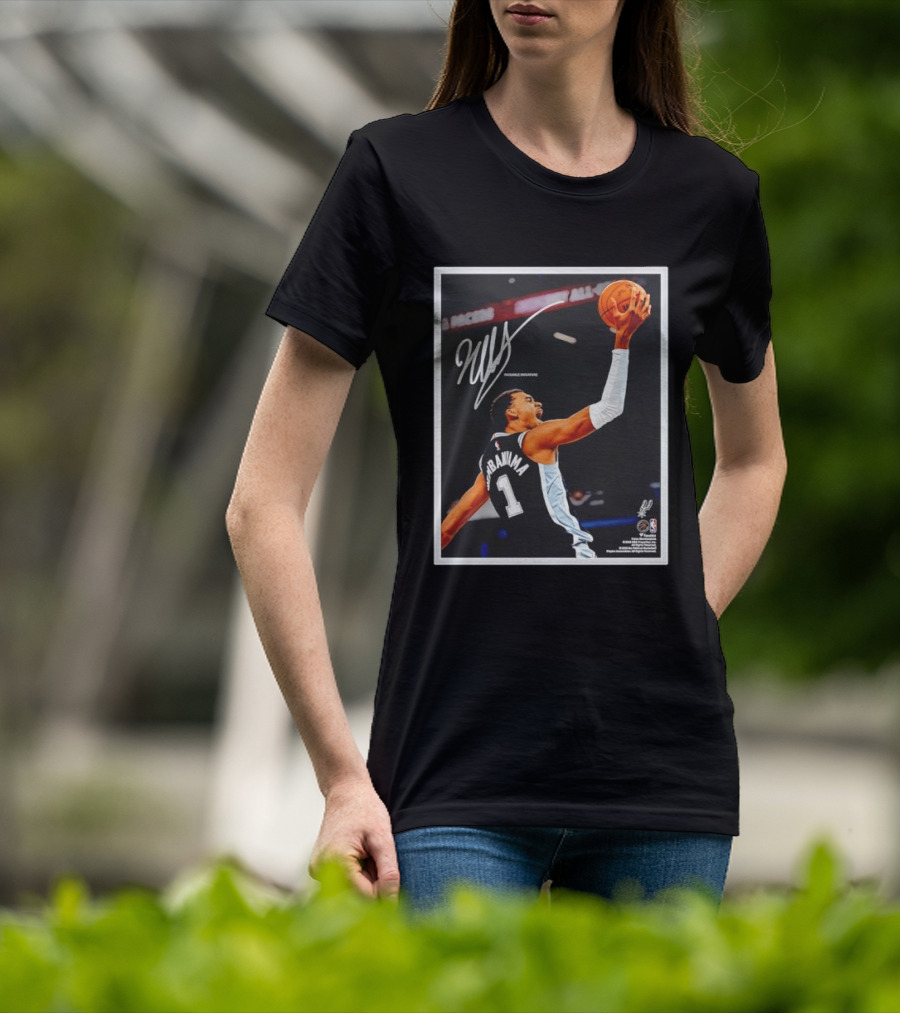 Victor Wembanyama Autographed San Antonio Spurs NBA Action Print Framed T-Shirt