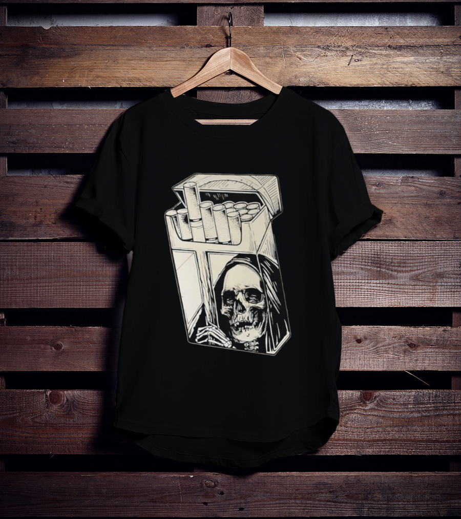 Grim Reaper Smoking Cigarette Pack T-Shirt