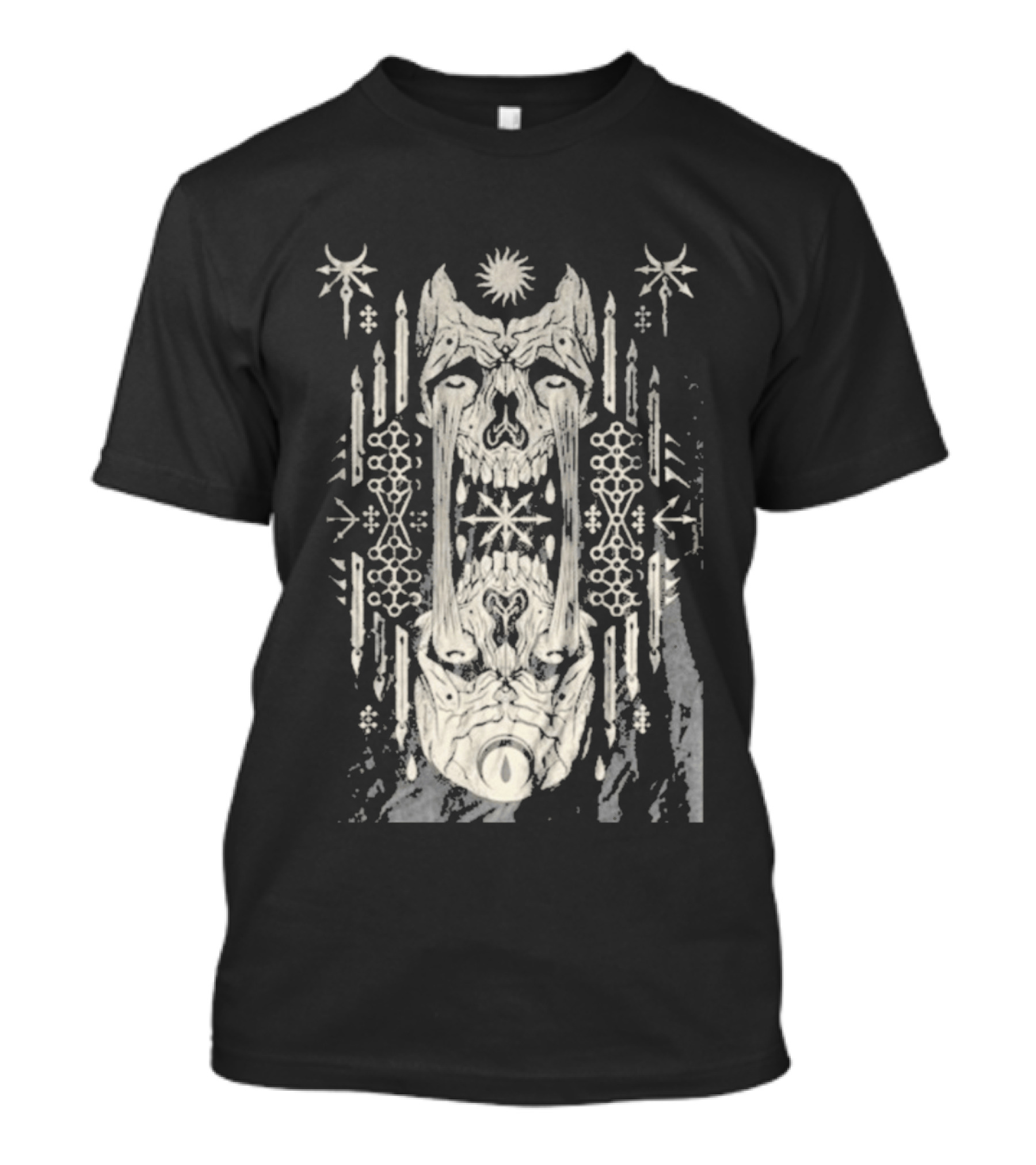 Bird Ov Prey Fire Ov The Mind Mystical Skull Candle Motif T-Shirt