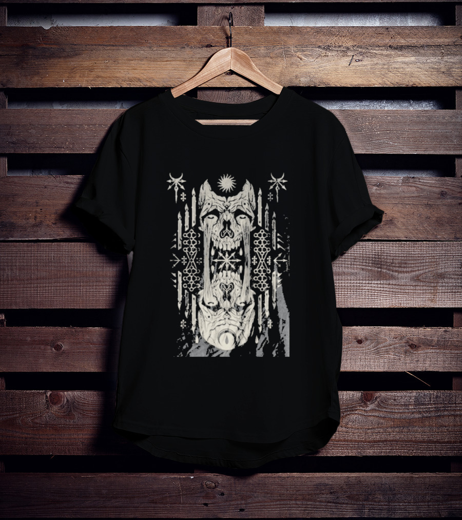 Bird Ov Prey Fire Ov The Mind Mystical Skull Candle Motif T-Shirt