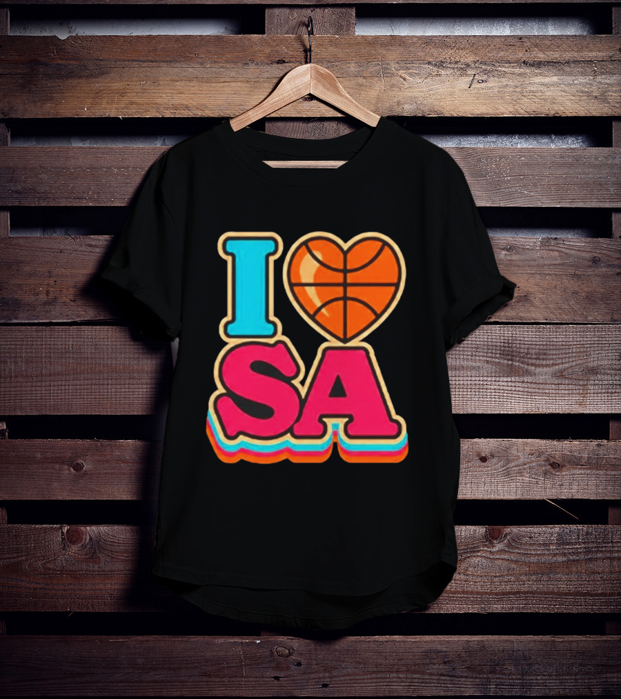 I Heart SA Basketball San Antonio Sports Fan Gear T-Shirt