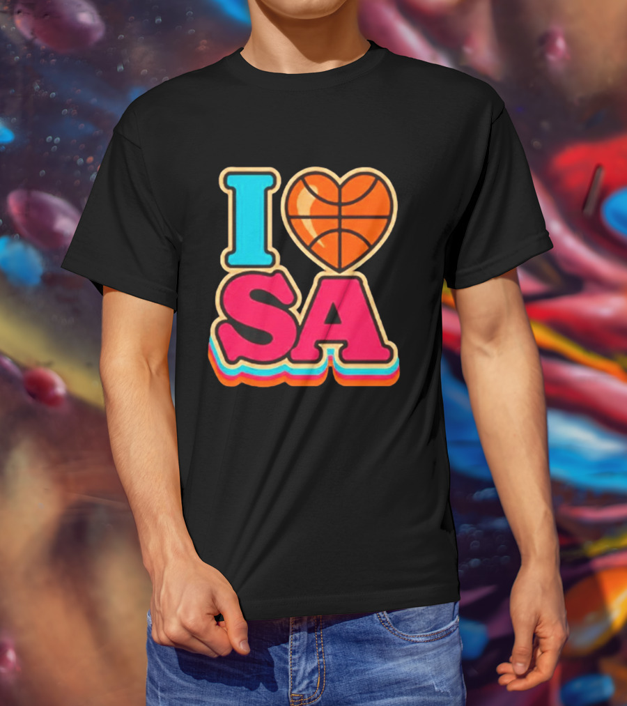 I Heart SA Basketball San Antonio Sports Fan Gear T-Shirt