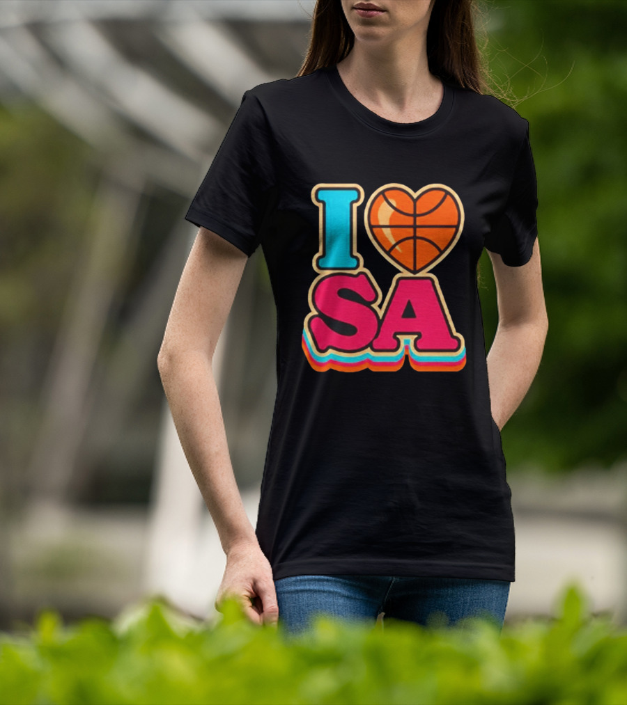 I Heart SA Basketball San Antonio Sports Fan Gear T-Shirt