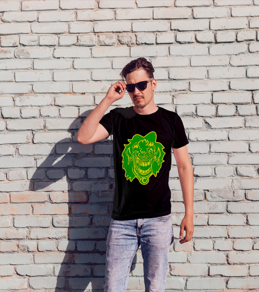 Insane Clown Posse Hatchetman Wicked Clown Face Neon Green Yellow T-Shirt