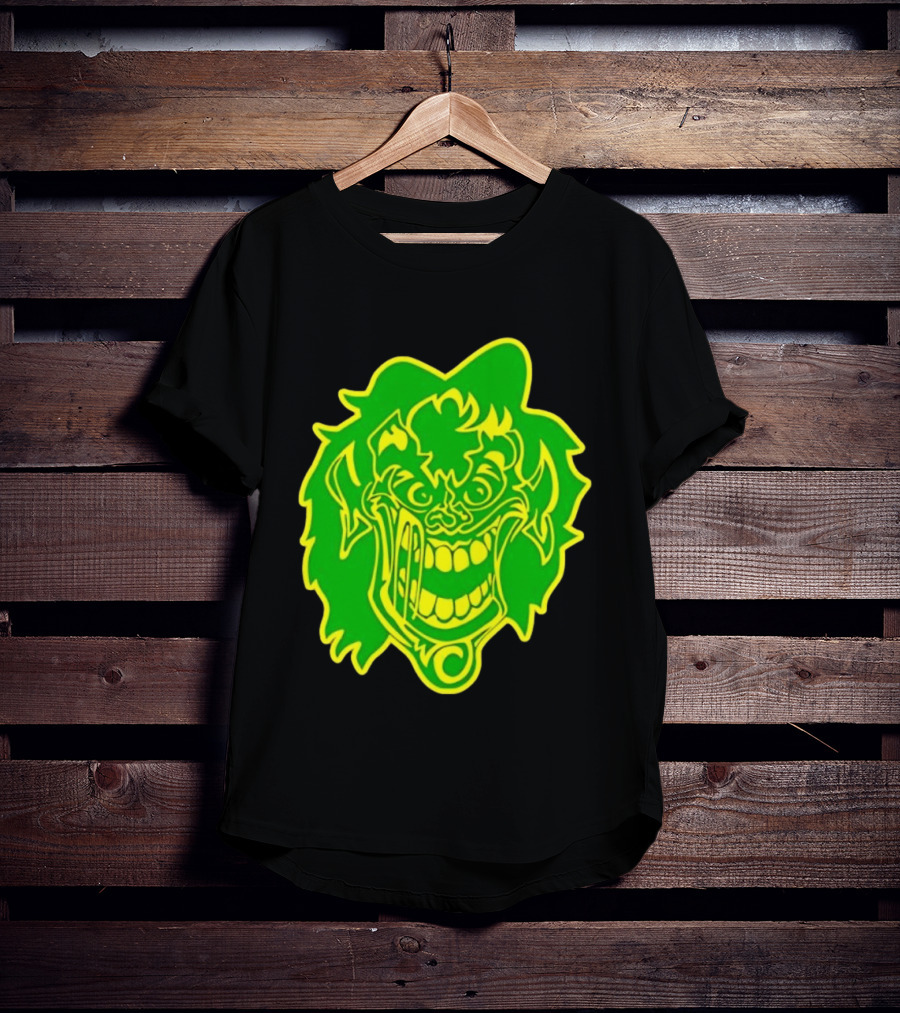 Insane Clown Posse Hatchetman Wicked Clown Face Neon Green Yellow T-Shirt