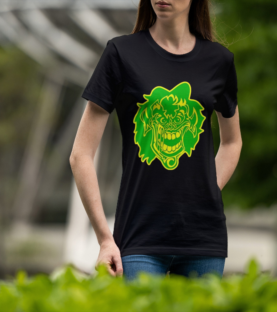 Insane Clown Posse Hatchetman Wicked Clown Face Neon Green Yellow T-Shirt