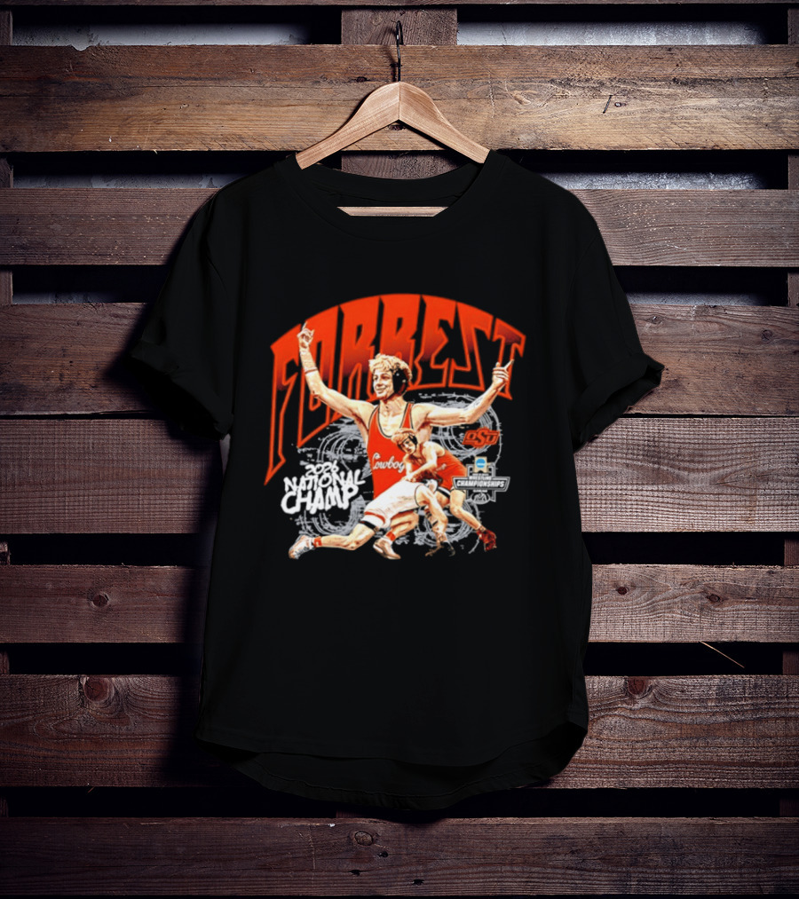 Jax Forrest Oklahoma State Cowboys Wrestling 2026 National Champ T-Shirt