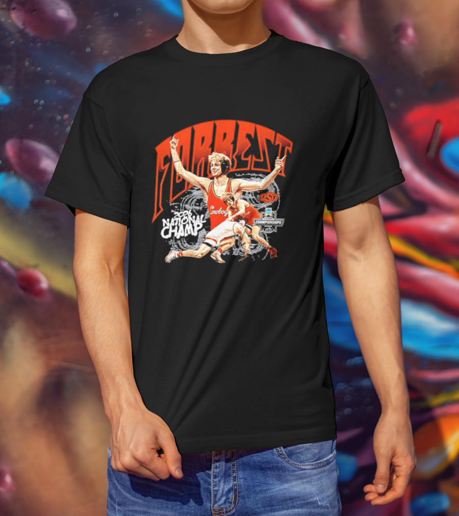 Jax Forrest Oklahoma State Cowboys Wrestling 2026 National Champ T-Shirt