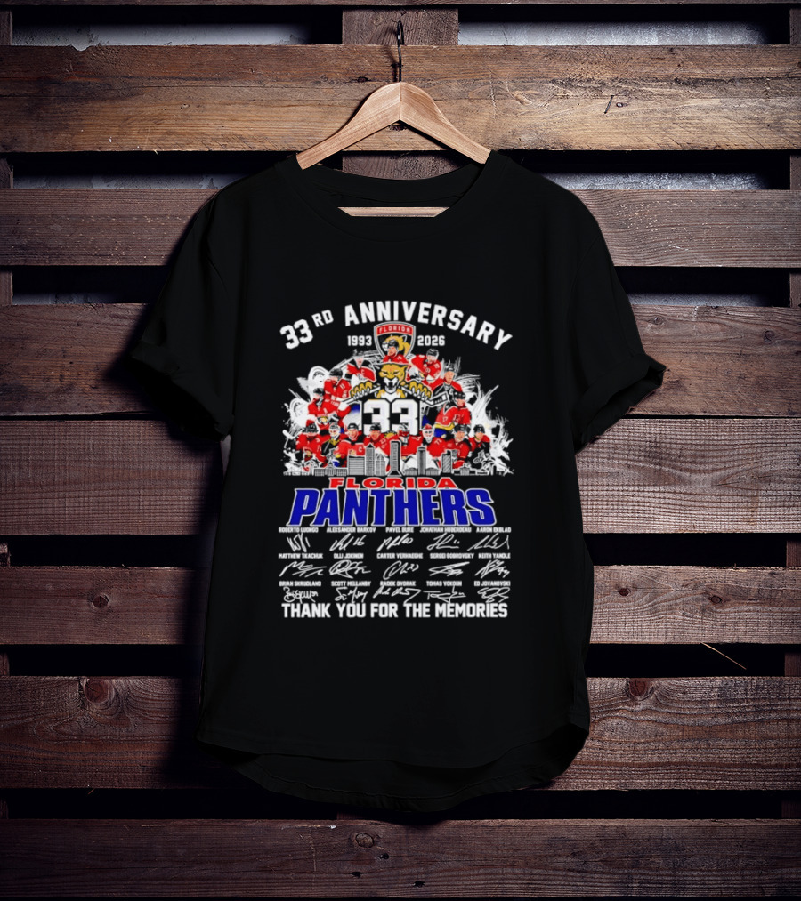 Florida Panthers 33rd Anniversary 1993 2026 Thank You For The Memories T-Shirt