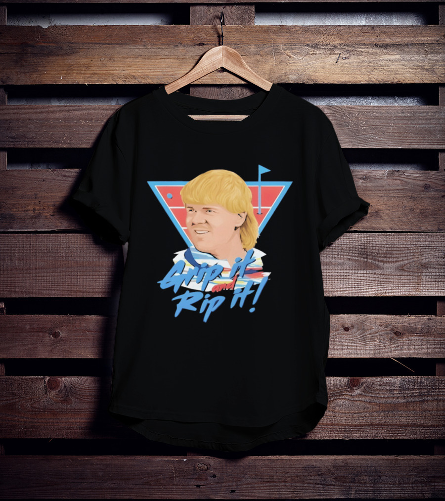 John Daly Bigface Golf Of America 4th Of July Grip It Rip It T-Shirt