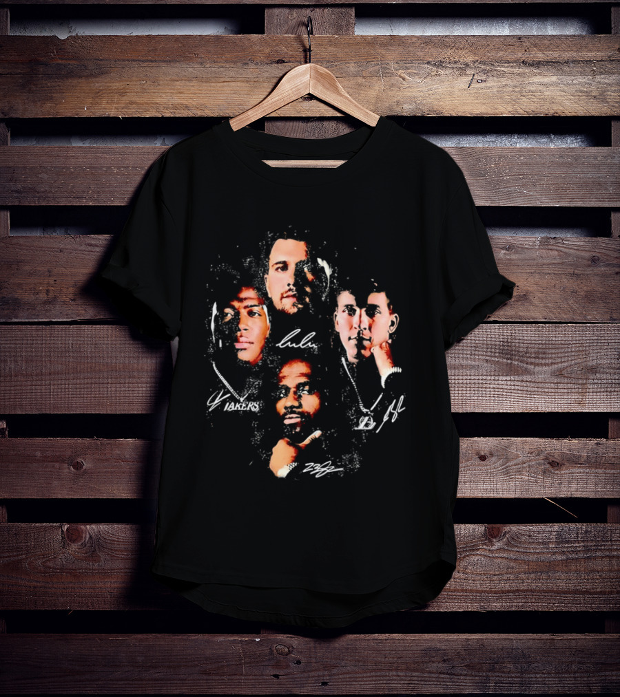 Lulu Lakers 23 Collage Featuring Iconic Player Portraits And Signature T-Shirt