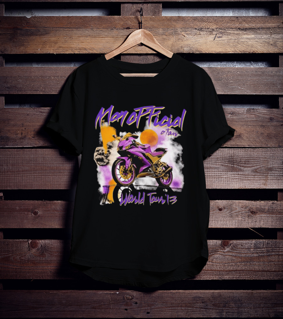 ManOfficial OTan World Tour 13 Motorcycle Purple Sunset T-Shirt