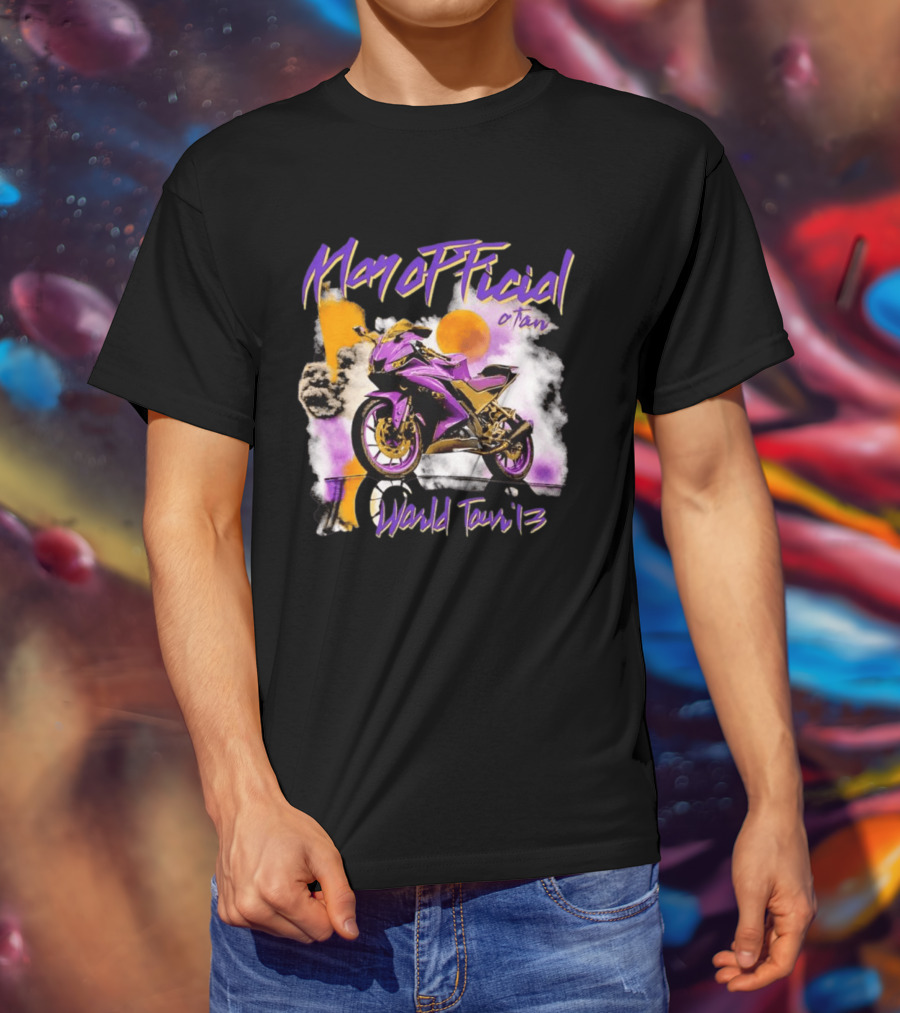 ManOfficial OTan World Tour 13 Motorcycle Purple Sunset T-Shirt