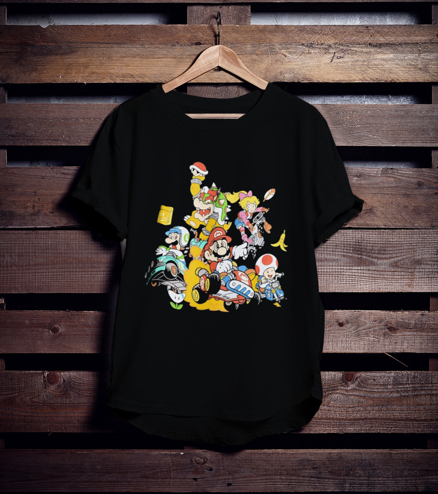 Mario Kart Racing Adventures With Luigi Toad Bowser Princess Peach T-Shirt