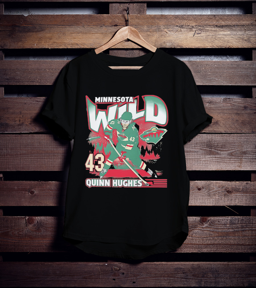 Minnesota Wild Quinn Hughes 43 Hockey Team Player Number T-Shirt