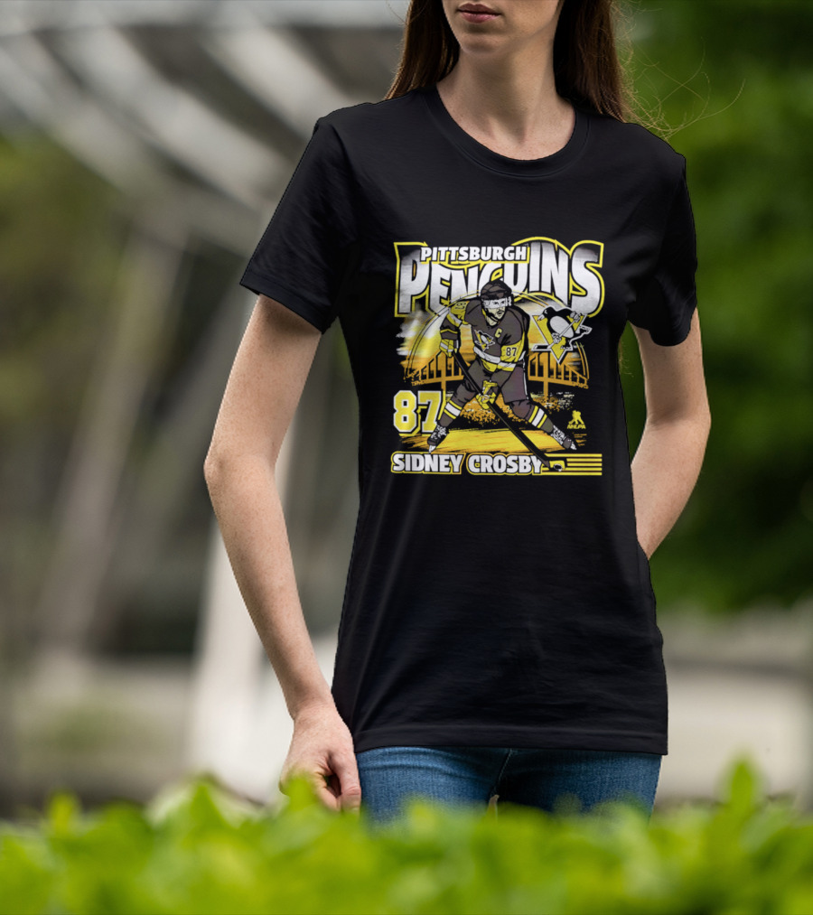 Pittsburgh Penguins Sidney Crosby 87 Hockey Action T-Shirt