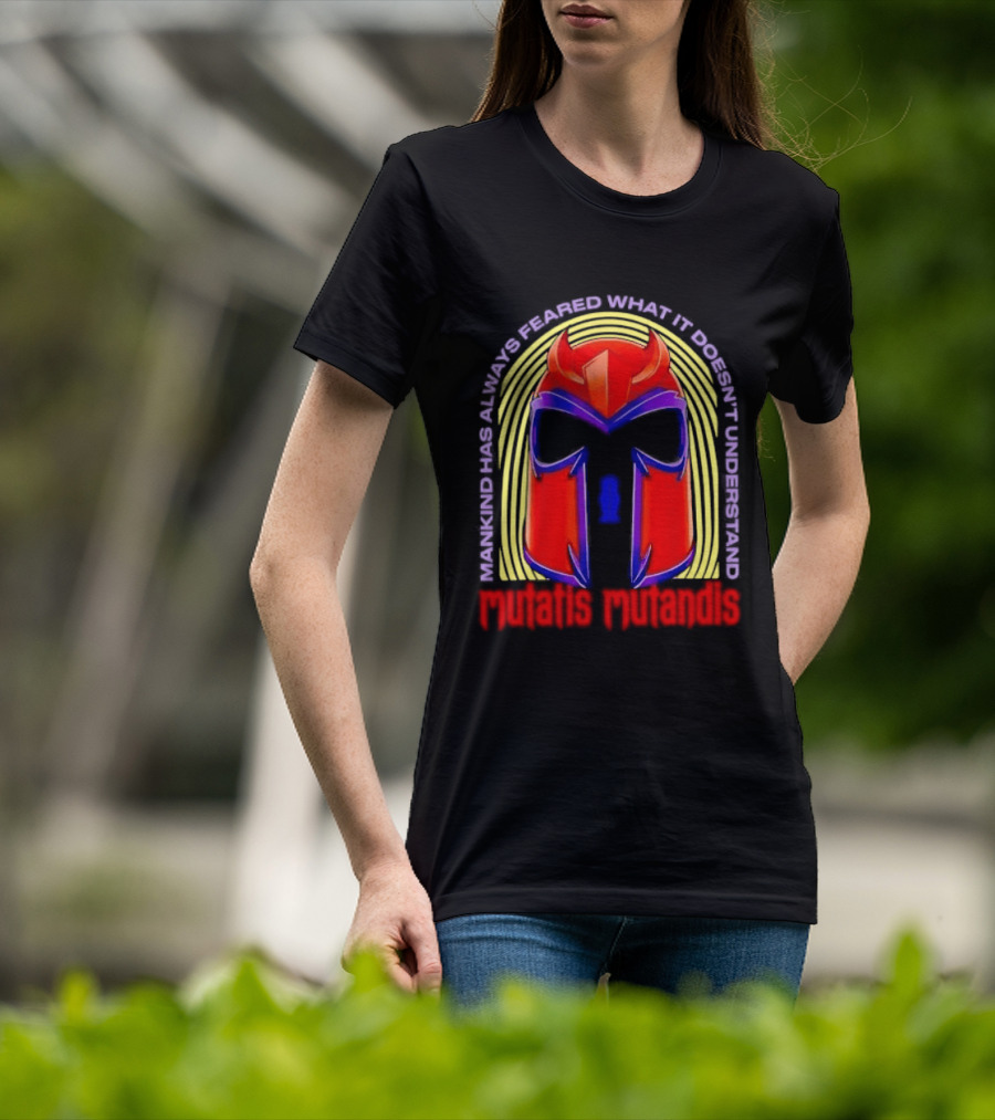 Mutatis Mutandis Mankind Has Always Feared What It Doesn't Understand Red Mask T-Shirt