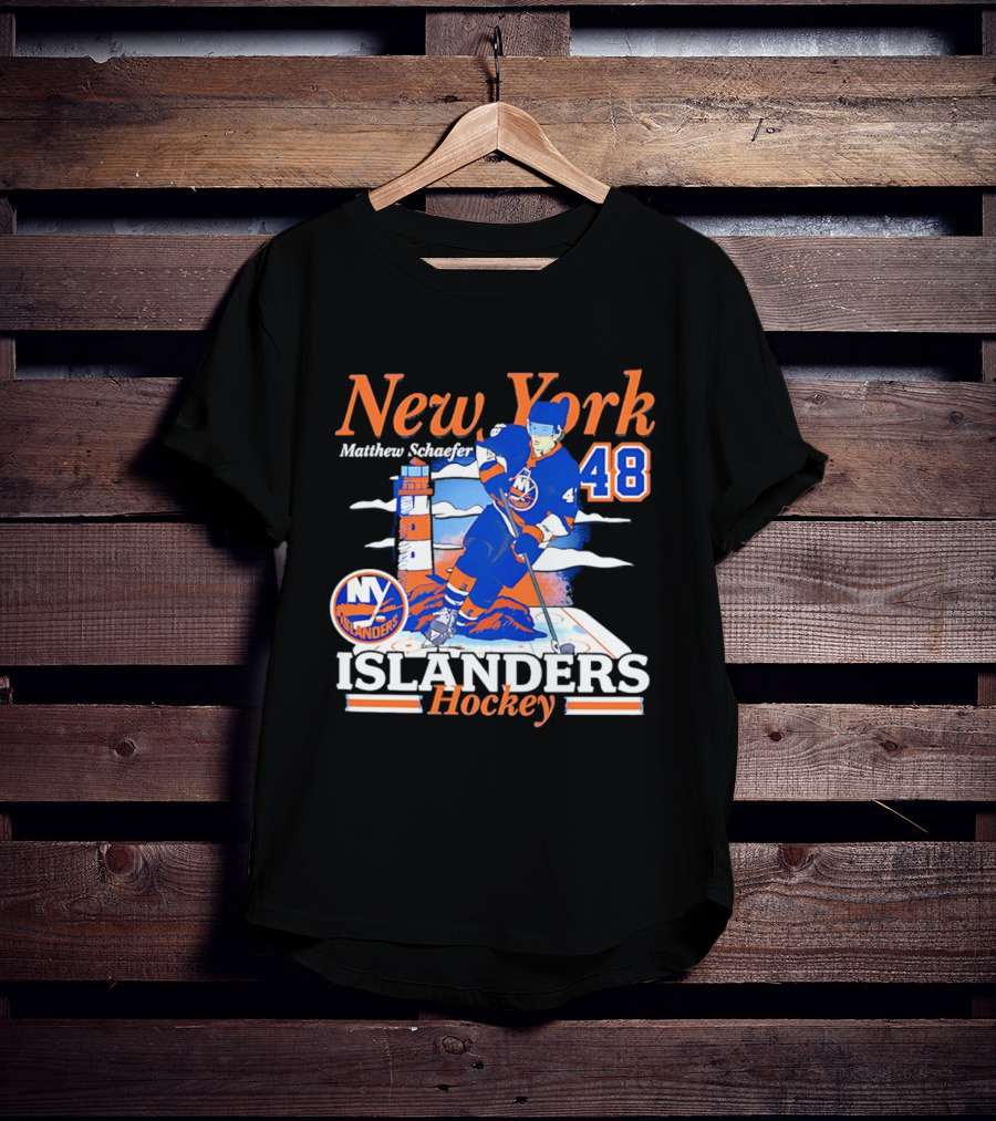 New York Islanders Matthew Schaefer 48 Hockey Team T-Shirt