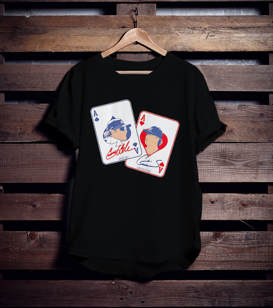 New York Yankees Gerrit Cole Cam Schlittler Pocket Aces Playing Cards T-Shirt