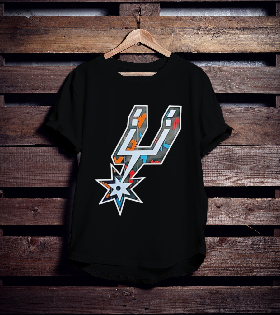 San Antonio Spurs Fiesta Colors Iconic Basketball T-Shirt