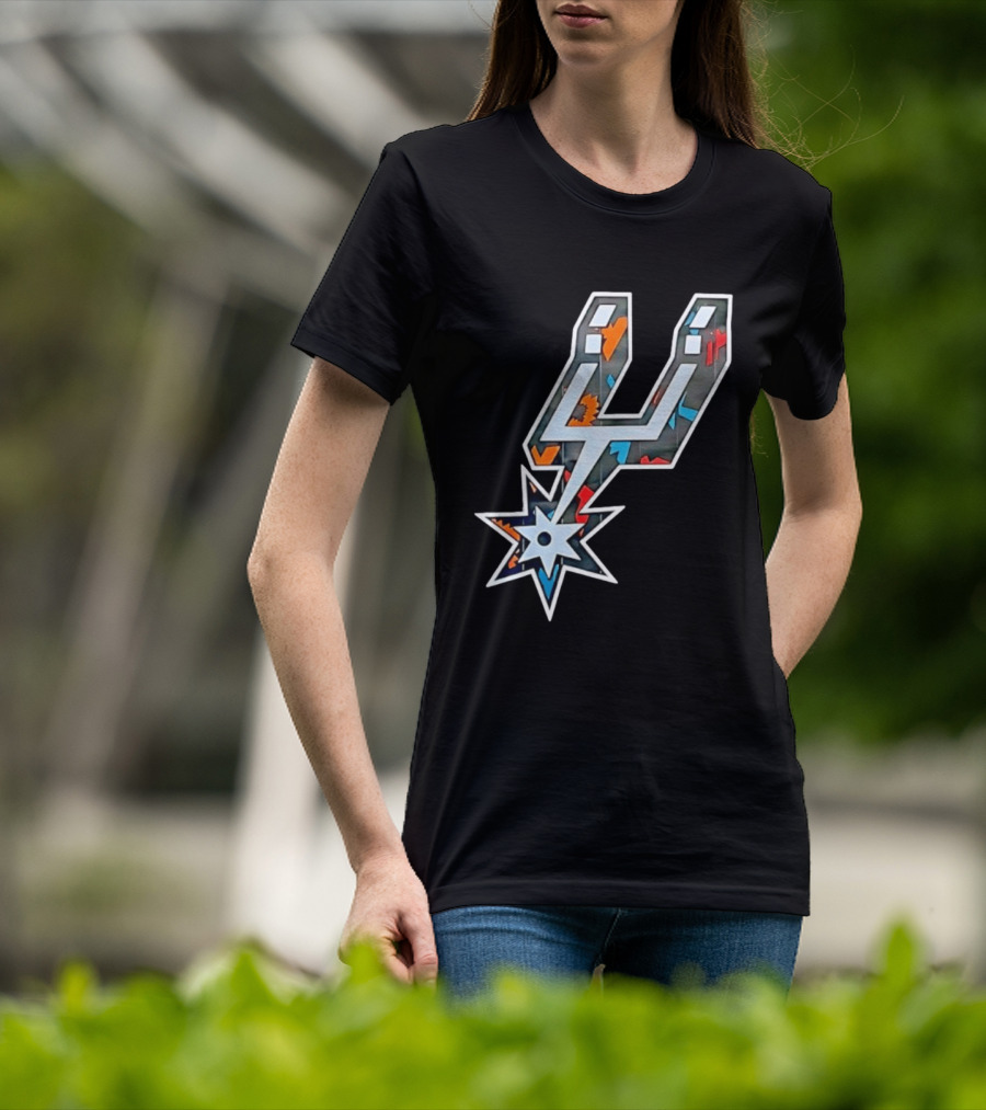 San Antonio Spurs Fiesta Colors Iconic Basketball T-Shirt