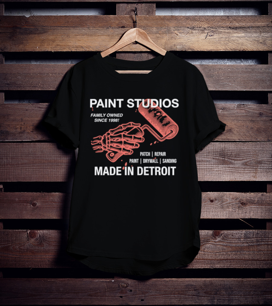 Paint Studios Family Owned Since 1998 Patch Denim Print Upholstery Sewing Made In Detroit T-Shirt