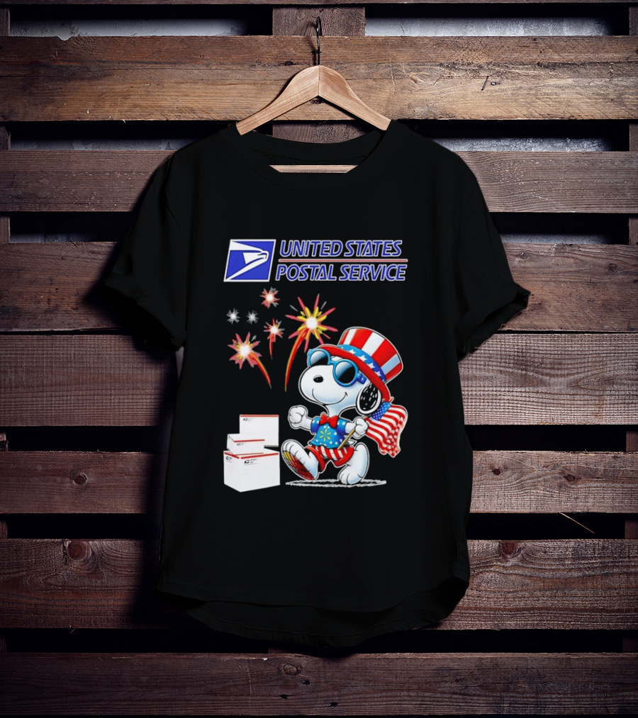 Snoopy Fourth Of July United States Postal Service Patriotic Celebration T-Shirt