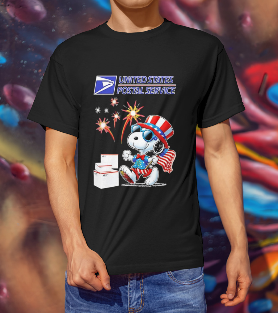 Snoopy Fourth Of July United States Postal Service Patriotic Celebration T-Shirt
