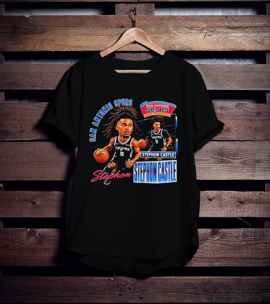 San Antonio Spurs Stephon Castle 90s Bootleg T-Shirt