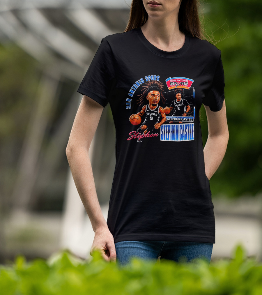 San Antonio Spurs Stephon Castle 90s Bootleg T-Shirt