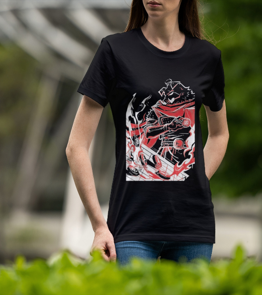 Technoblade Of War Gamer Tribute Epic Medieval Style Scarf And Flames T-Shirt