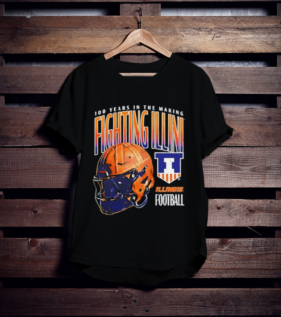 Fighting Illini 100 Years In The Making 2023 Illinois Football Helmet T-Shirt