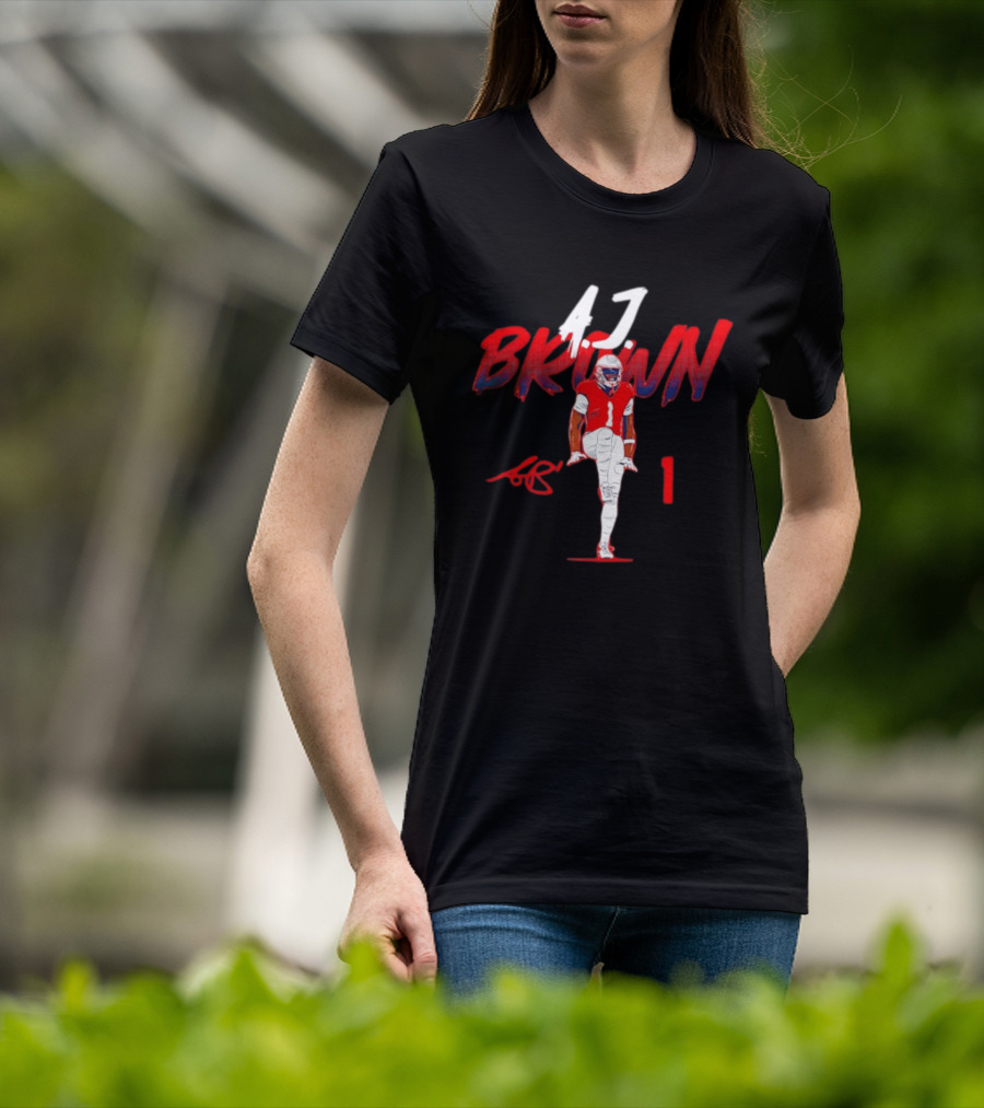 A.J. Brown 1 Pose New England Patriots NFL Football Player T-Shirt
