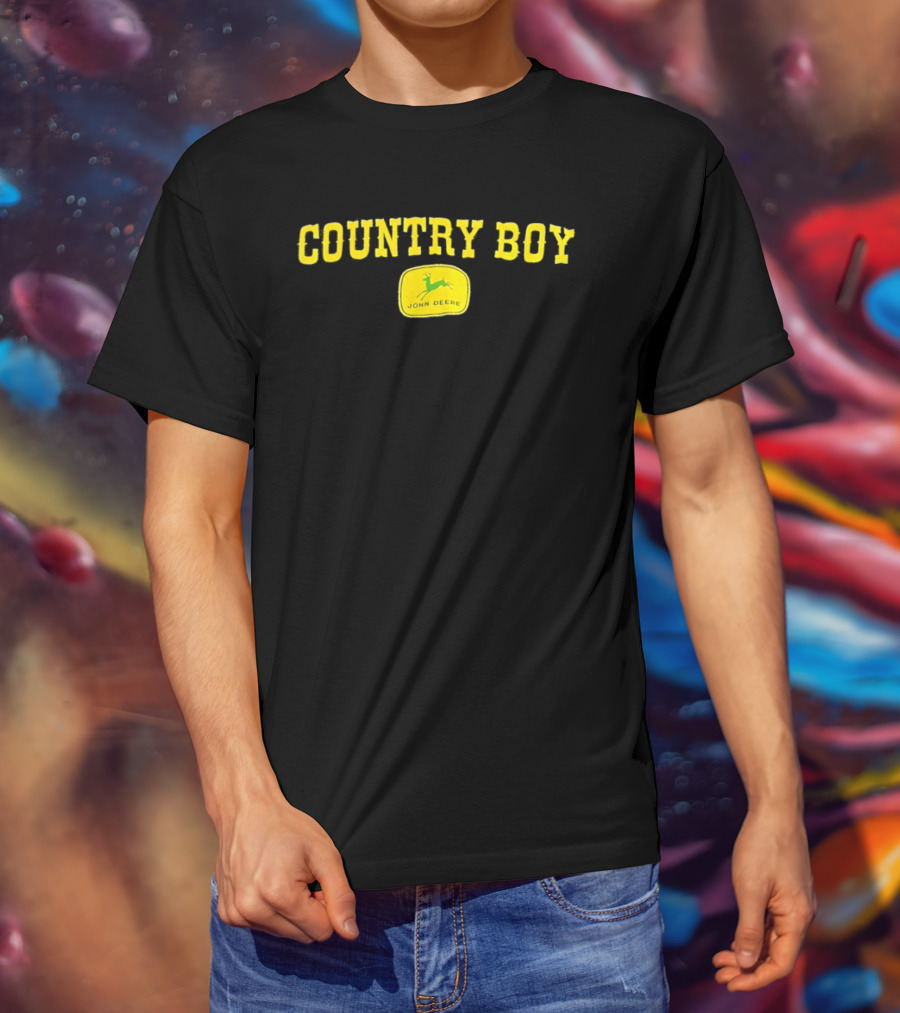 Country Boy John Deere Logo Farming Lifestyle T-Shirt