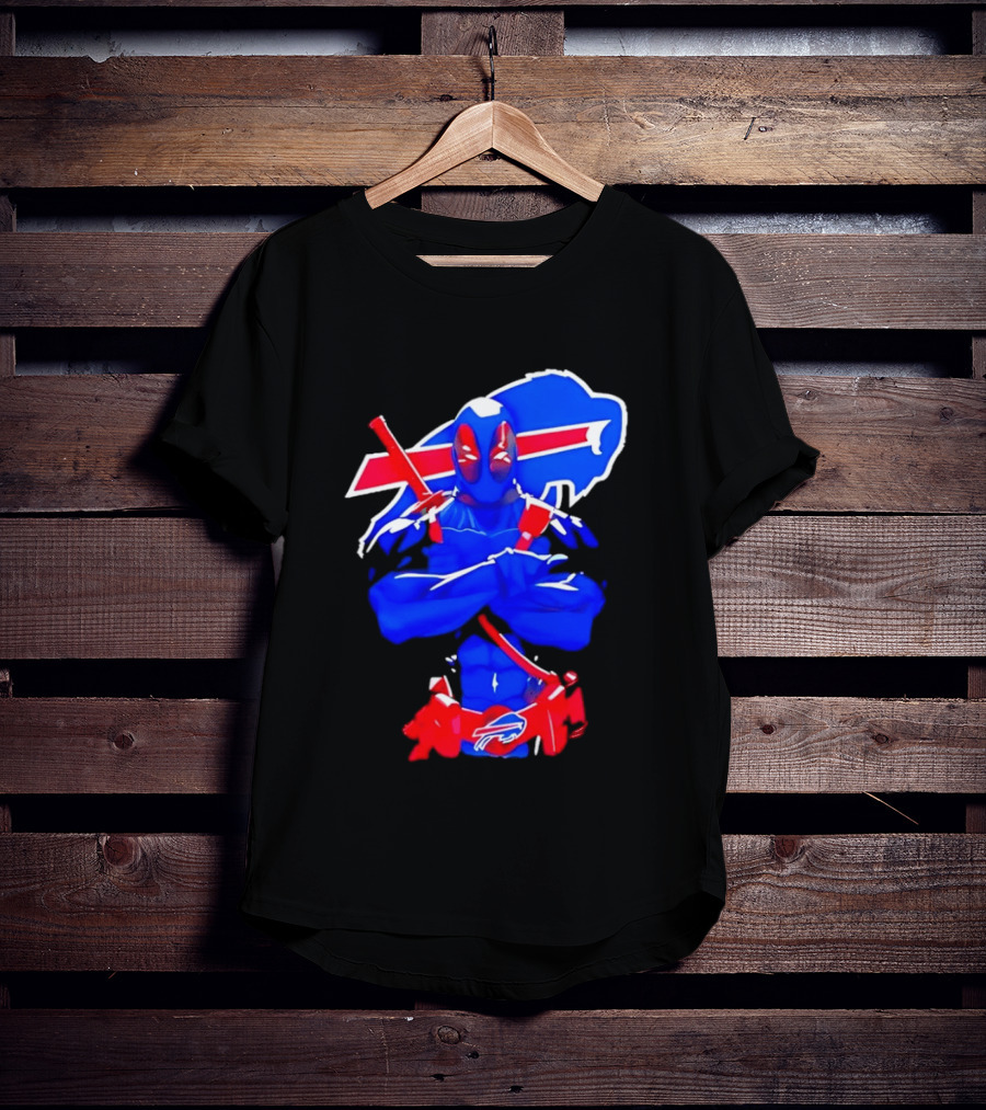 Deadpool Meditation Buffalo Bills Super Hero Football Fan T-Shirt