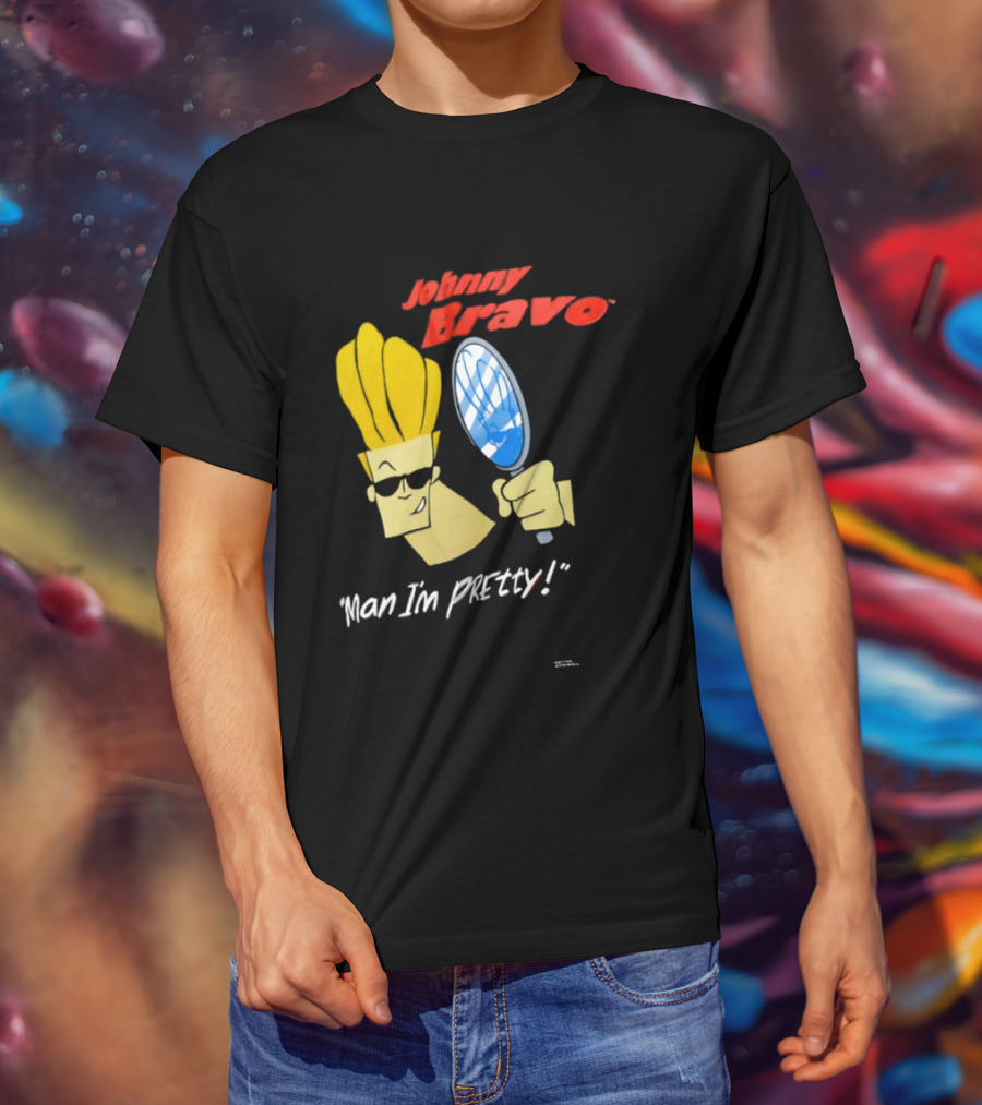 Johnny Bravo Man I'm Pretty Magnifying Mirror T-Shirt