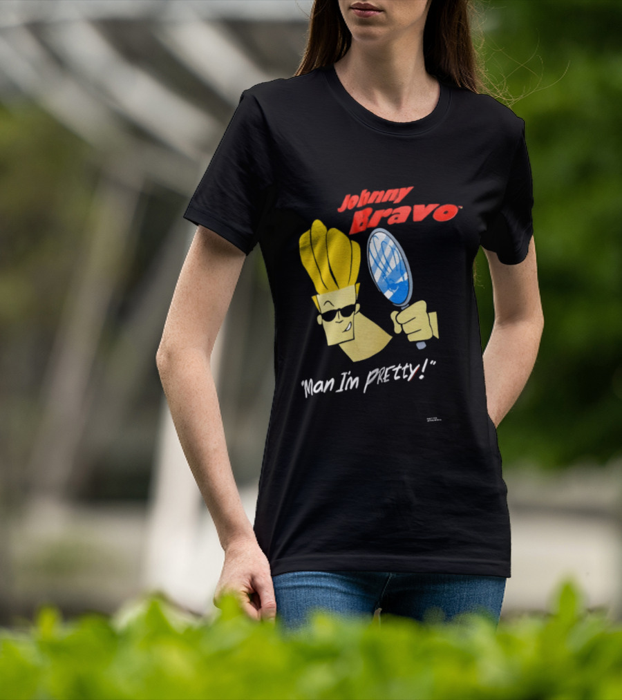 Johnny Bravo Man I'm Pretty Magnifying Mirror T-Shirt