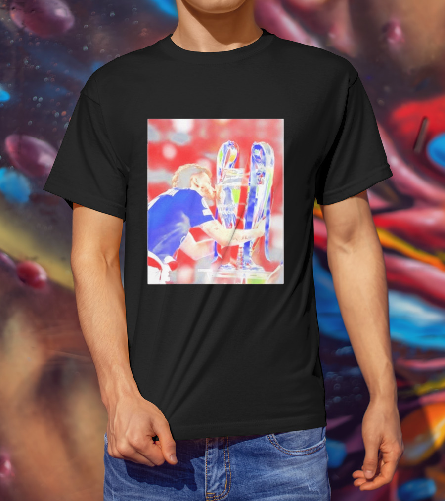 Khvicha Kvaratskhelia PSG UEFA Champions League Trophy Celebration T-Shirt