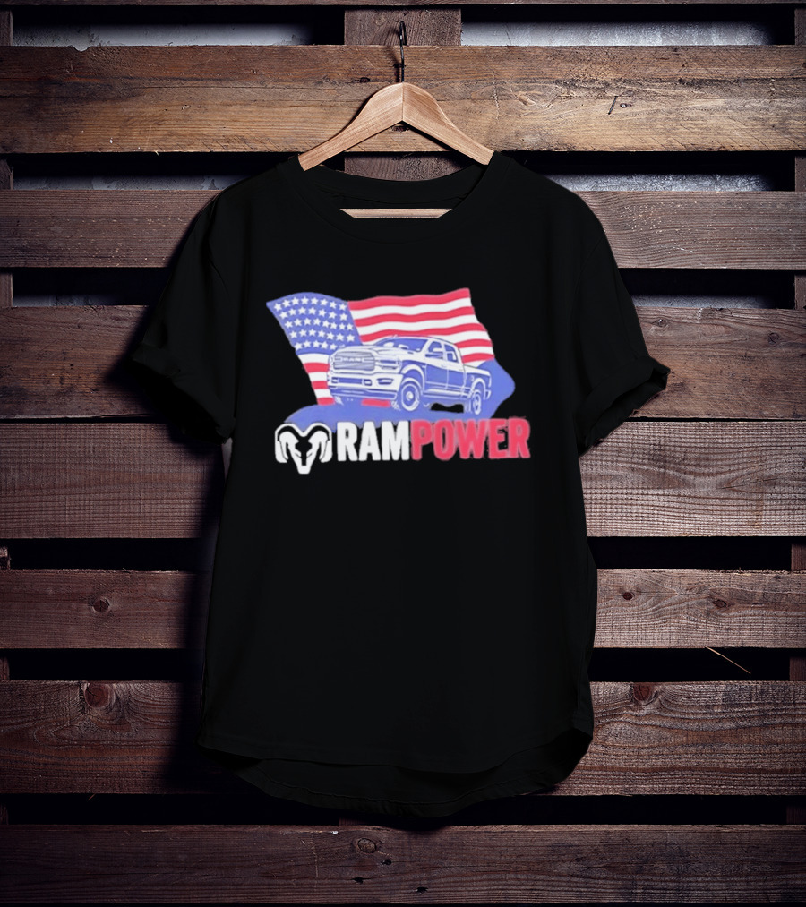 Ram Power American Flag Truck Patriot T-Shirt