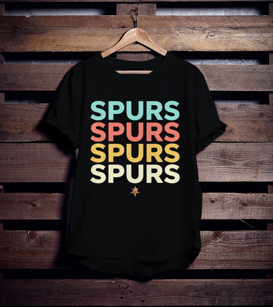 San Antonio Spurs NBA Team Colorful Logo Repetition T-Shirt